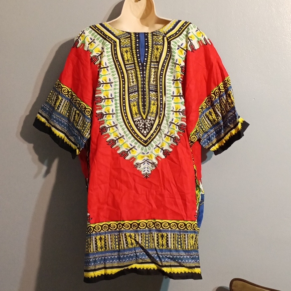Krishma overseas women's red dashiki blouse in a one size plus - Picture 14 of 17